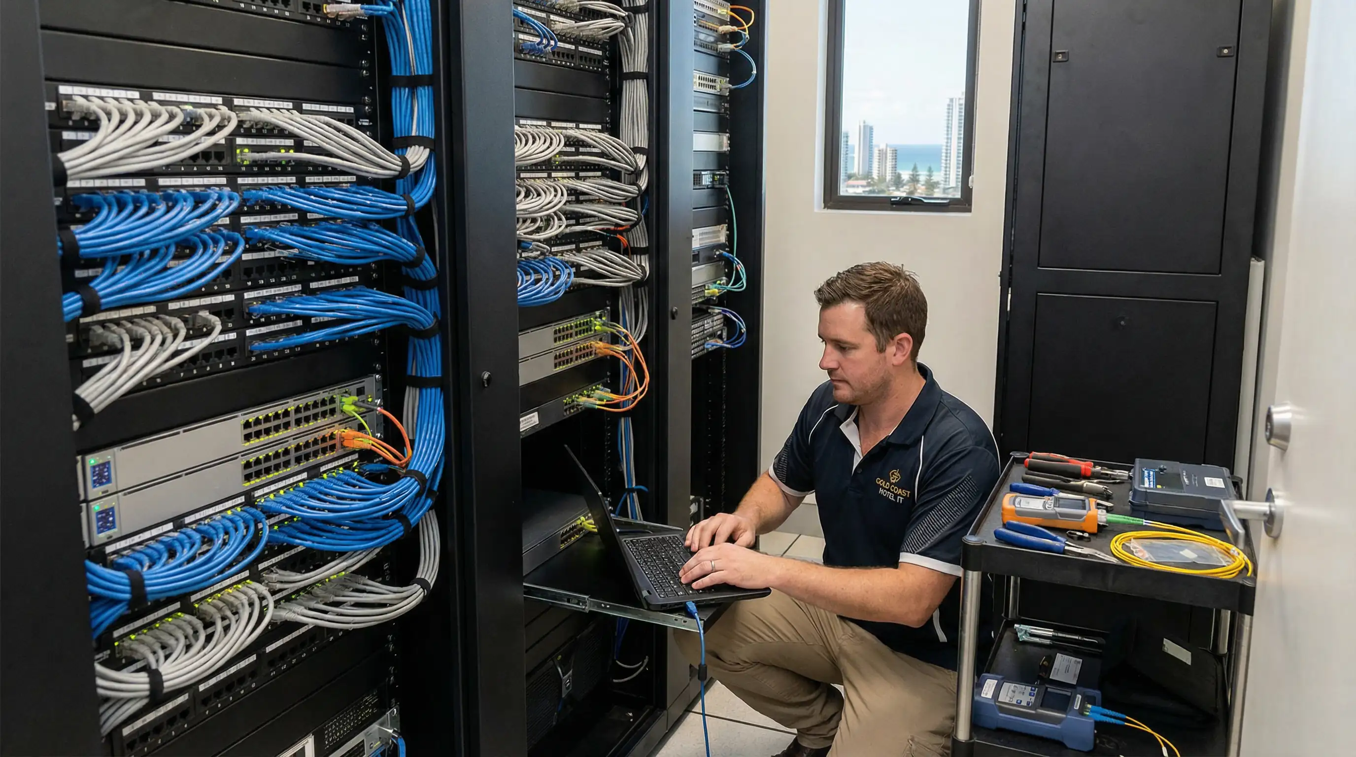 IT support for Gold Coast hotel back-of-house network infrastructure