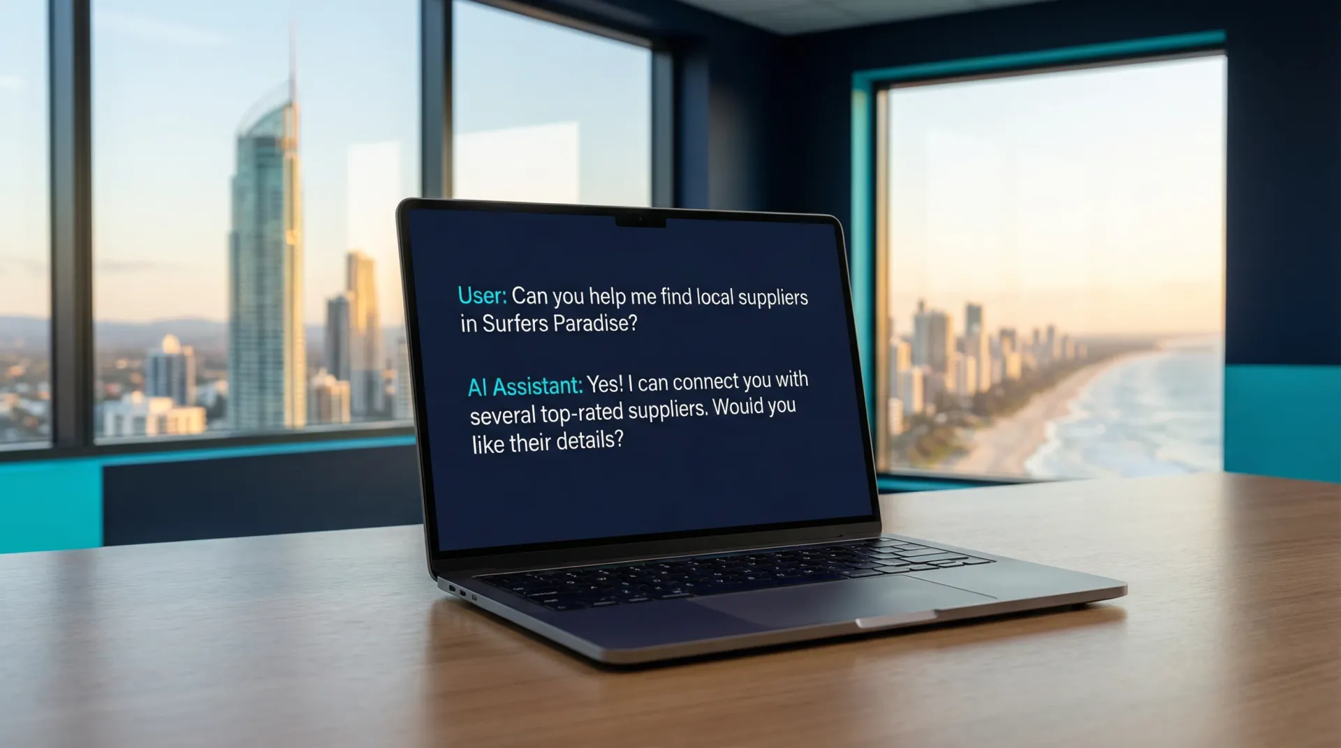 An AI chatbot implemented by bcom ICT on an Australian business website