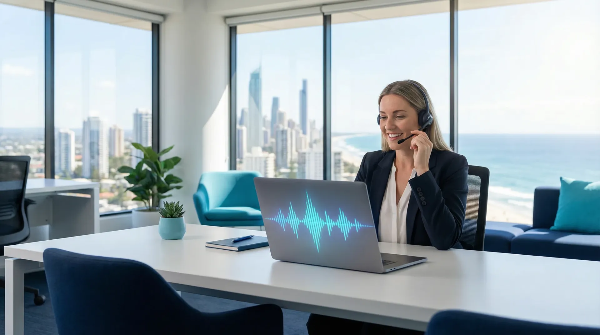An AI phone agent system configured by bcom ICT for an Australian business