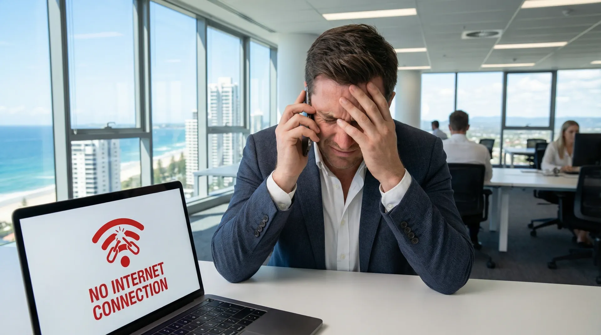 Business NBN and internet connection being tested by bcom ICT on the Gold Coast