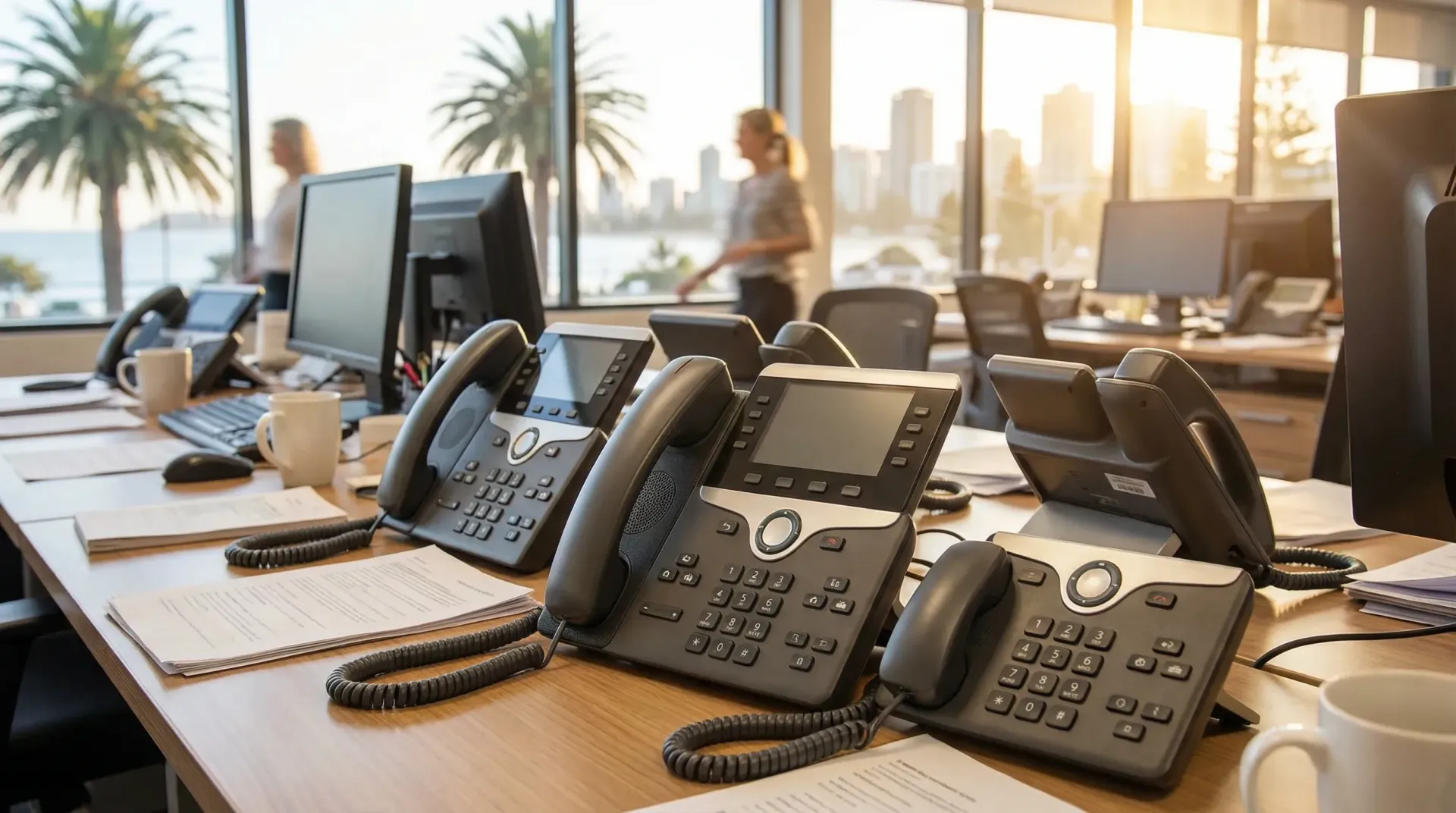 A Panasonic PBX phone system being programmed by bcom ICT on the Gold Coast