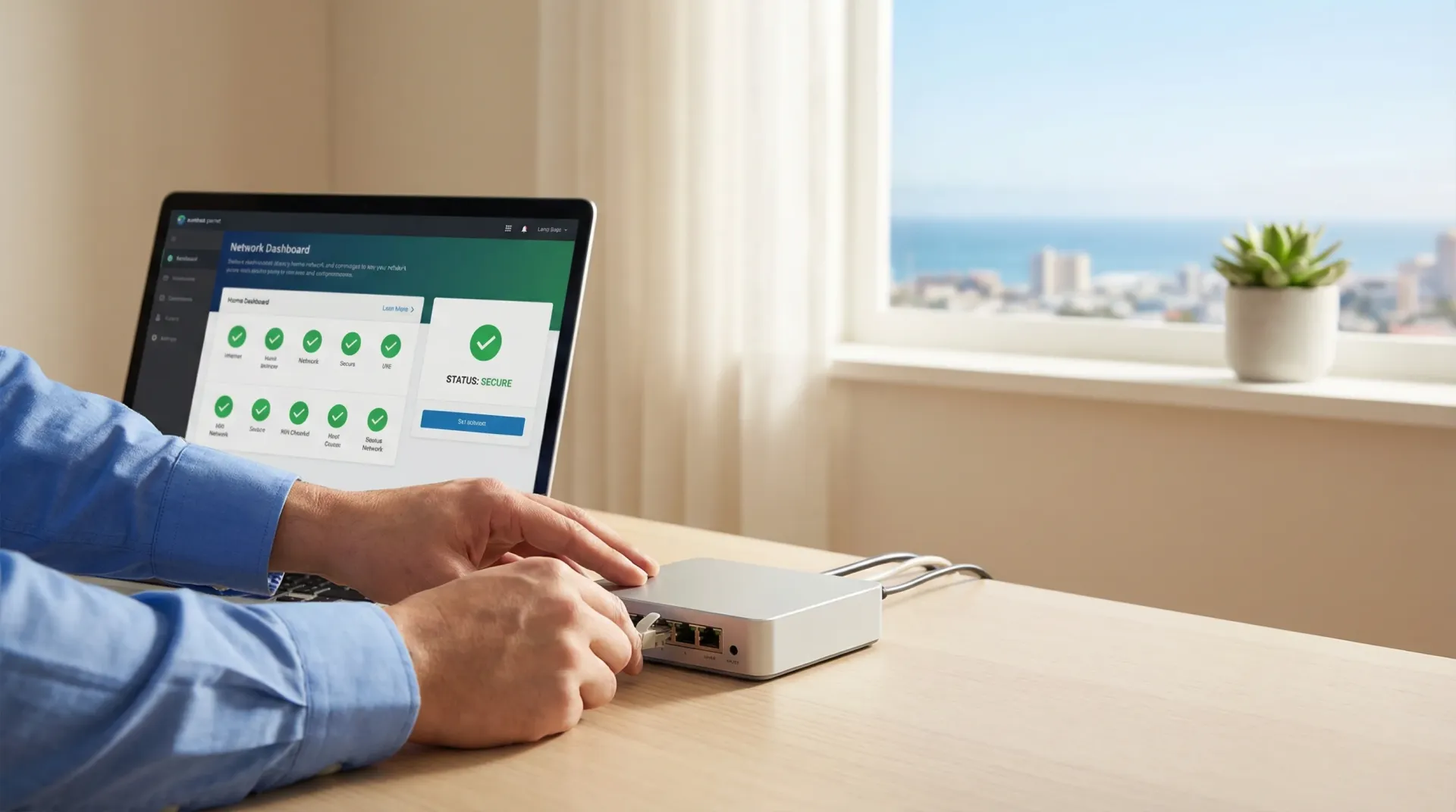 Network security equipment in a Gold Coast business comms room