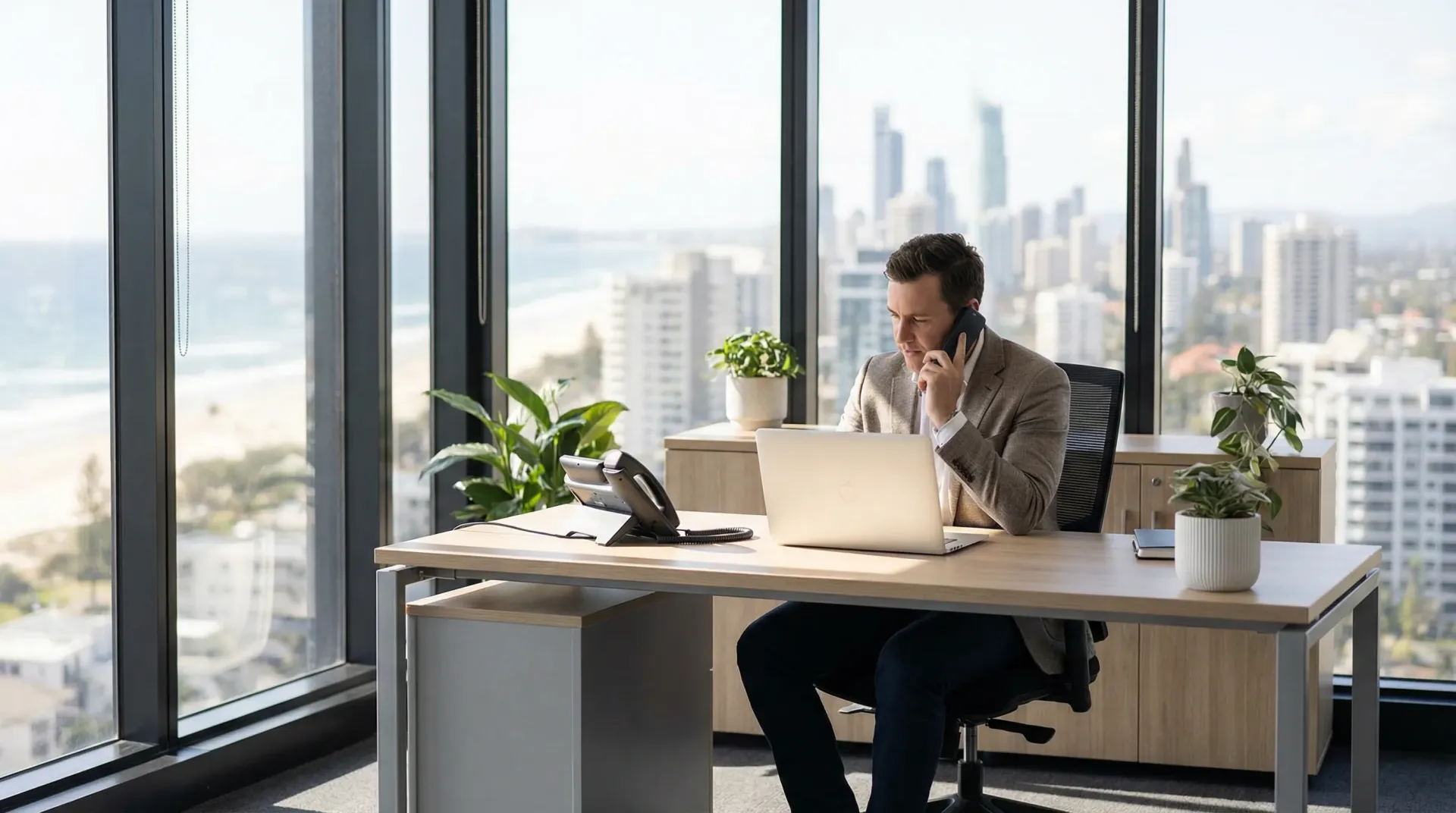 VoIP handsets and phone system installed by bcom ICT for a Gold Coast business